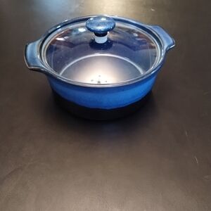 Blue Ceramic Casserole Dish with Lid